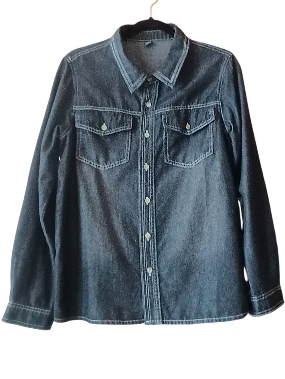 DAZY Women's Shirt Top Gray Button Down SMALL